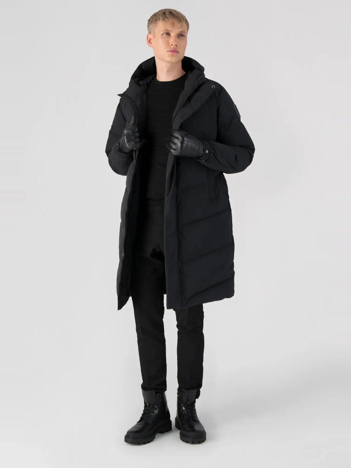 Granger Men's Long Puffer Jacket - Black