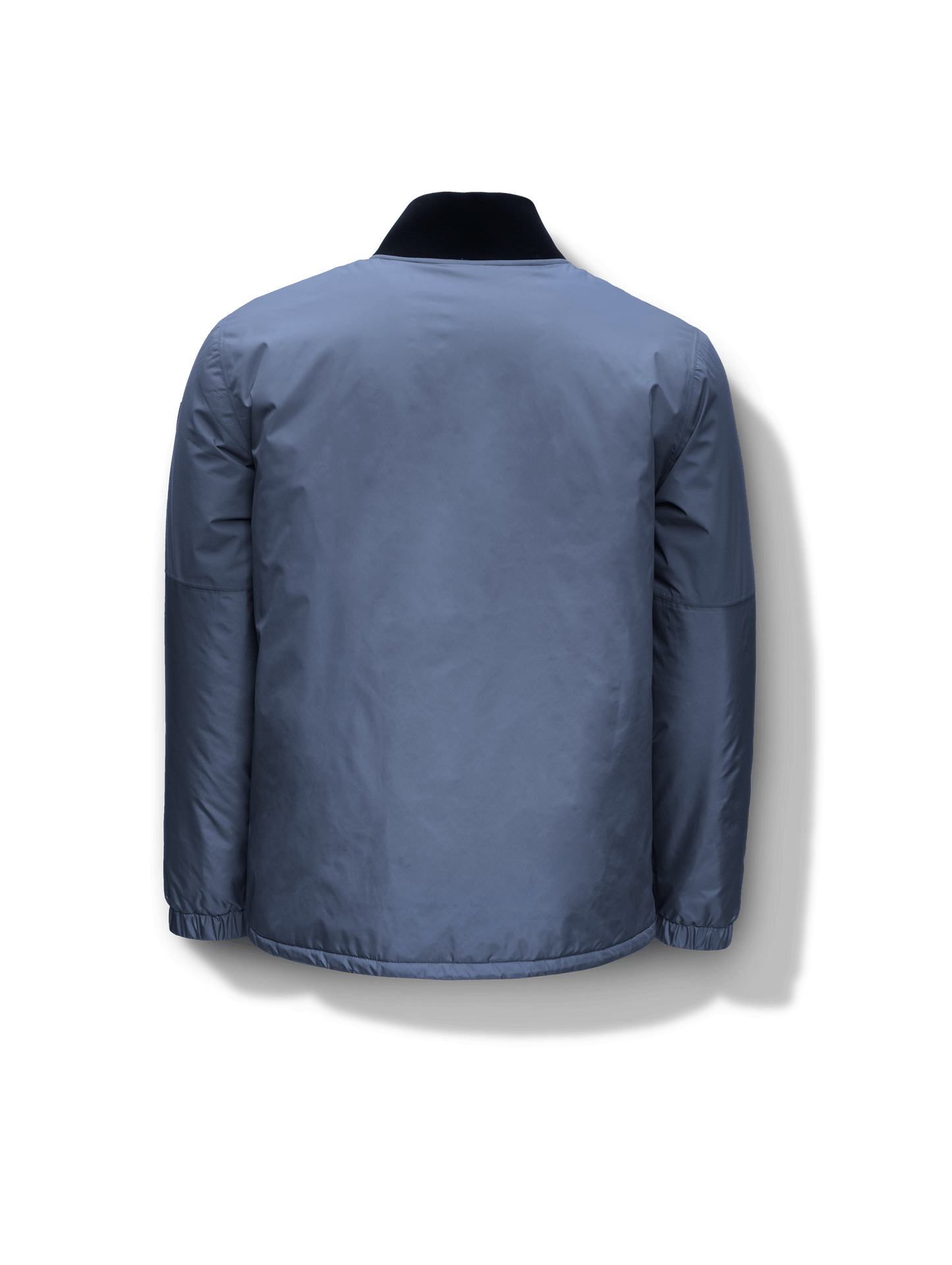 Edgemont Men's Tailored Coach Jacket in hip length, rib knit collar, elastic cuffs, centre front two-way zipper, single welt waist pockets, adjustable waist drawstring, in Marine