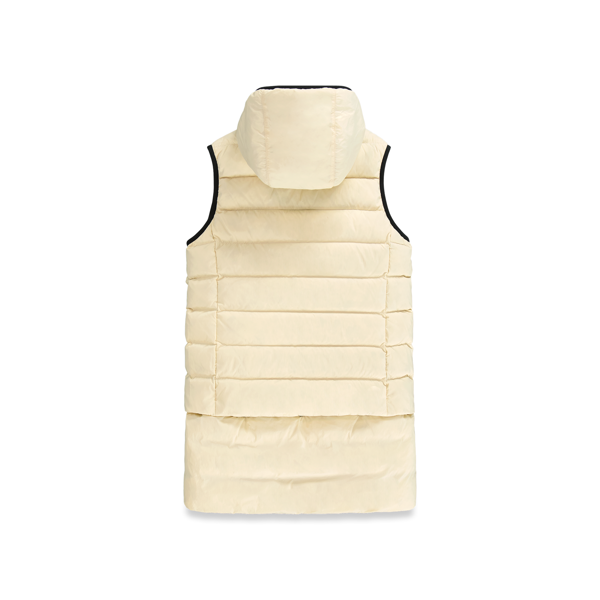 Saratoga puffer vest in Wheat insulated with Canadian white duck down, featuring stretch nylon ribbing for mobility, hidden waist drawcord, and a tailored fit for warmth and style. Lightweight and ideal for layering.