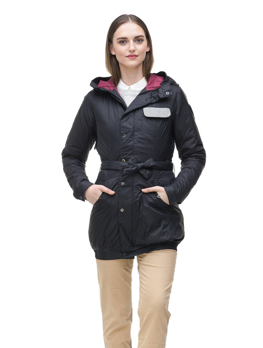 Women's ultralight down jacket in Black + Black