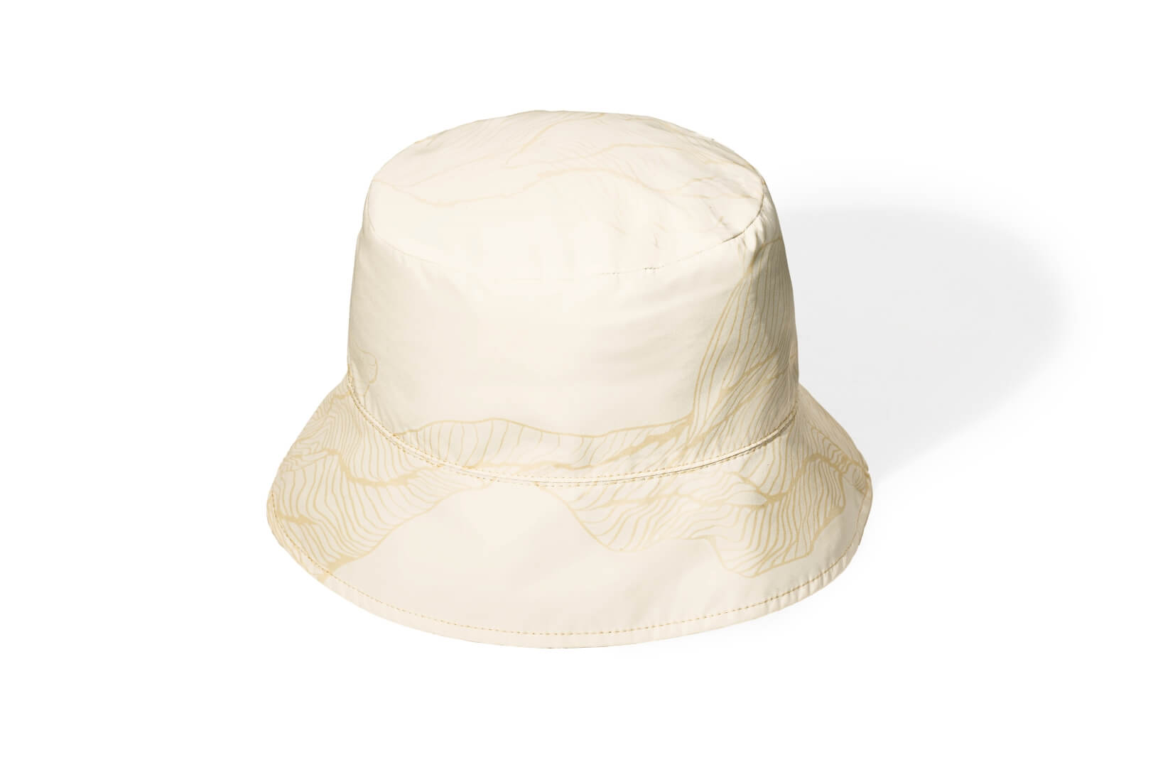 Kish Unisex Reversible Bucket Hat in Premium 3-Ply Micro Denier and 4-Way Durable Stretch Weave fabrications, with one side tonal and reverse printed, in Wheat Desert/Wheat