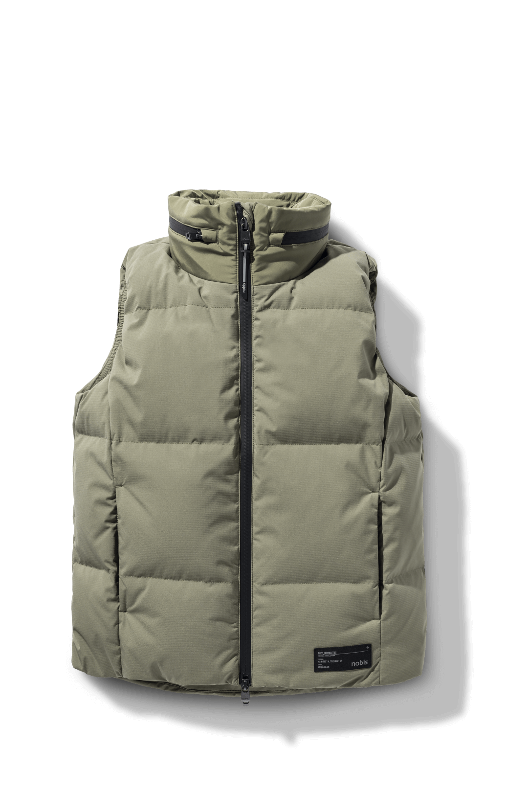 Oren Ladies Performance Vest in hip length, Durable Stretch Ripstop and 3-Ply Micro Denier fabrication, Premium Canadian White Duck Down insulation, tuck-away waterproof hood, and two-way centre front zipper, in Clover