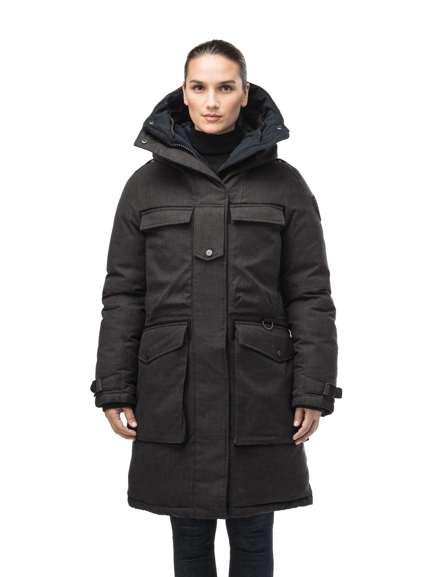 Women's extreme parka with our highest down filling and a removable down filled hood in H. Black