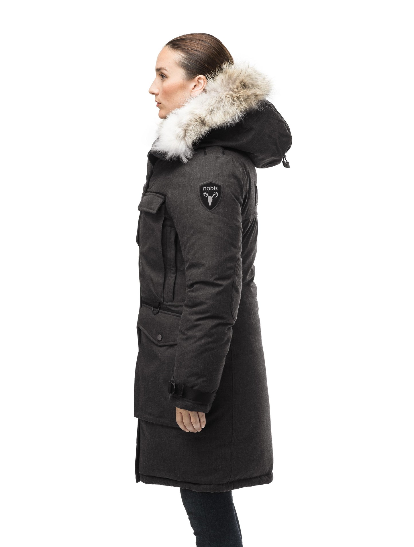 Women's extreme parka with our highest down filling and a removable down filled hood in H. Black