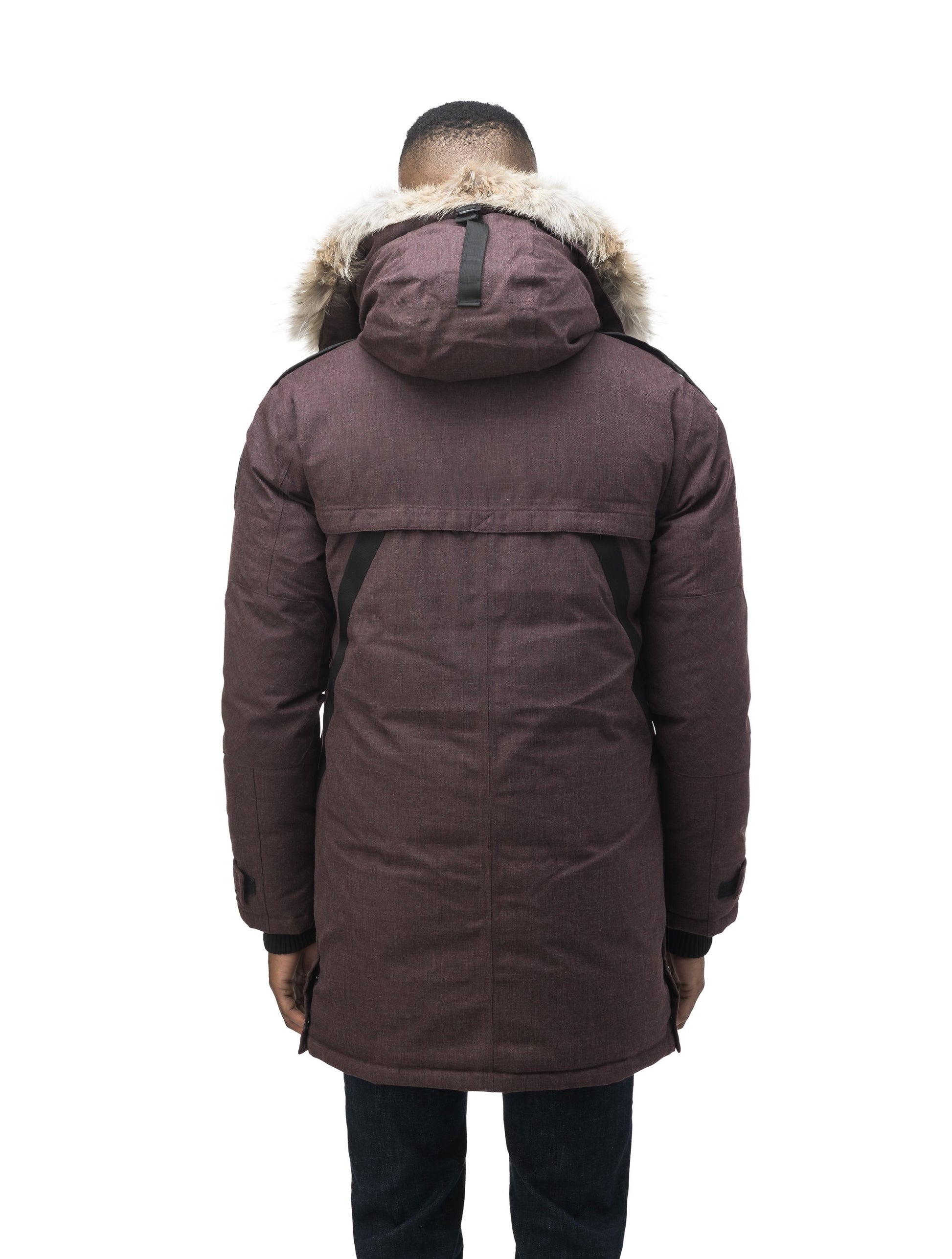 Men's Best Selling Parka the Yatesy is a down filled jacket with a zipper closure and magnetic placket in H. Burgundy