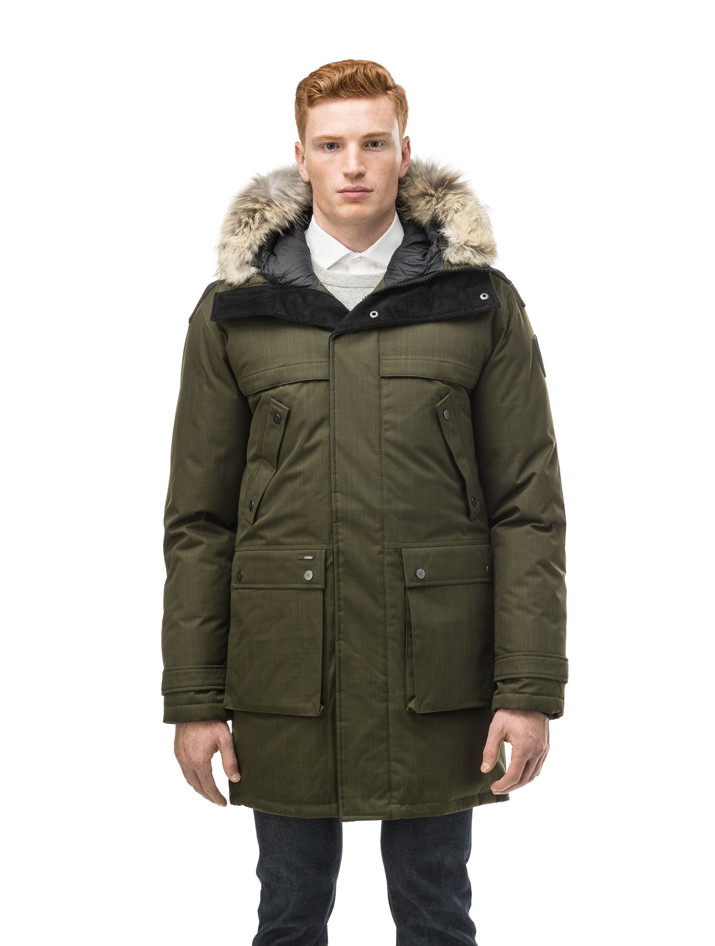 Men's Best Selling Parka the Yatesy is a down filled jacket with a zipper closure and magnetic placket in CH Fatigue