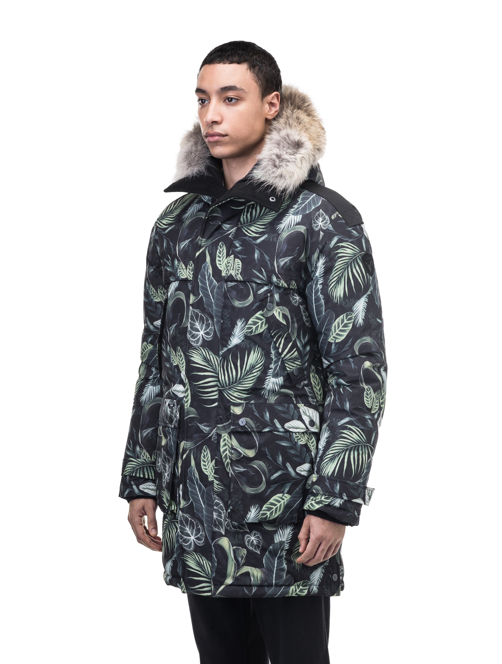 Men's Best Selling Parka the Yatesy is a down filled jacket with a zipper closure and magnetic placket in Foliage