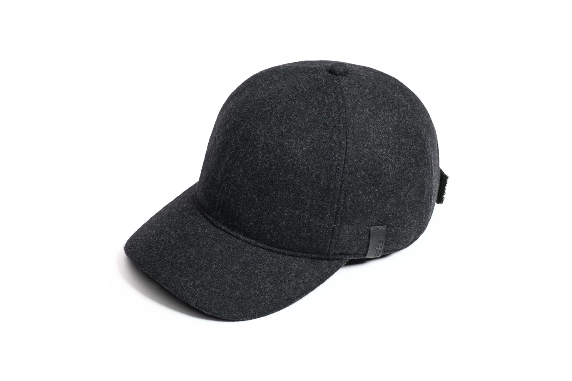 Bronte Unisex Field Cap with low structured crown, curved peak brim, and adjustable webbing strap closure, in H. Black