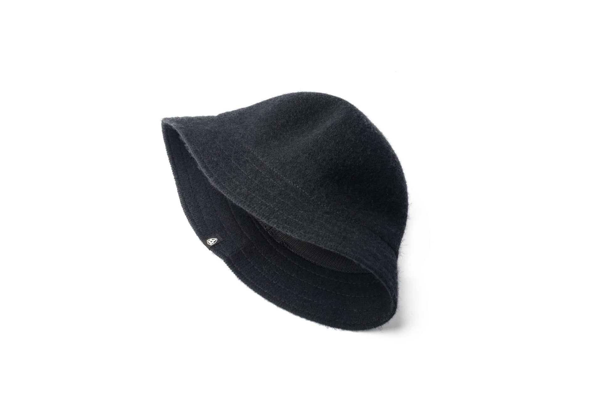 Knit moulded bucket hat in Black